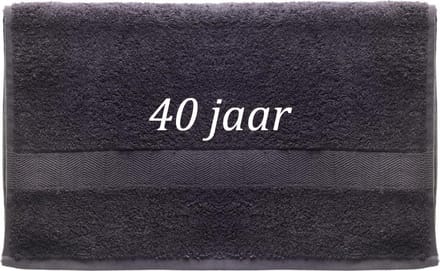 Handdoek - 40 jaar - 100x50cm - Grijs