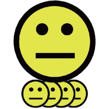 Magneet smiley 25mm emotie neutraal geel 5 stuks