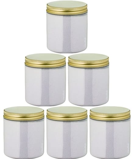 Scrubzout Lavendel - 300 gram - Pot met gouden deksel - set van 6 stuks - Hydraterende Lichaamsscrub