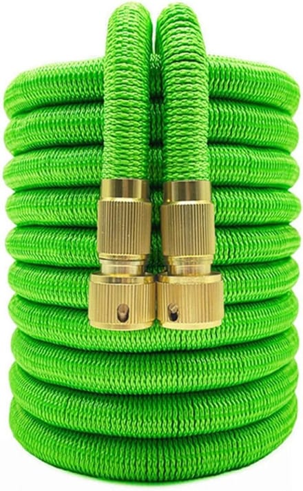 Tuinslang - Flexibele slang - Tuin bewateren - Dubbele metalen connector - 7.5 meter - Groen