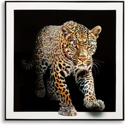 Muurdecoratie schilderij op canvas met lijst Mauro Ferretti Laccato Giaguaro A