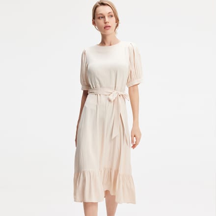 Viscose blouse-jurk met donzige zoom