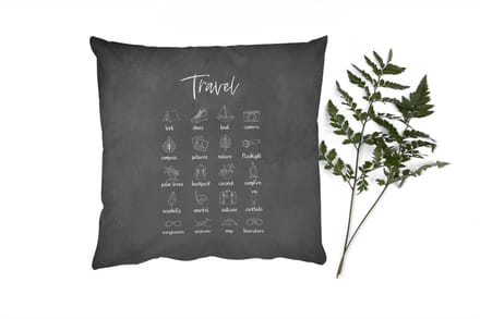 Sierkussens - Kussentjes Woonkamer - 45x45 cm - Spreuken - Quotes - Travel - Boot - Camera