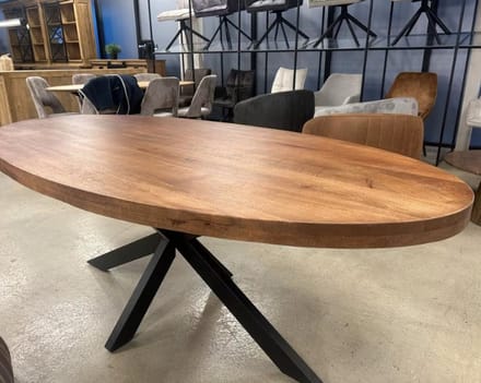 Ovalen Eettafel van Massief Mangohout - 200x100 cm - Novihome