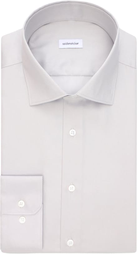 Seidensticker slim fit overhemd - popeline - grijs - Strijkvrij - Boordmaat: 41