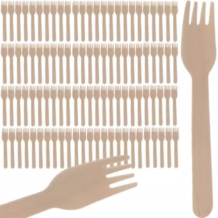 Ruhhy Houten Vorken 100-pack - Duurzaam & Makkelijk Bestek