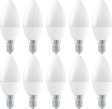 LED kaarslamp E14 warmwit 3000K - 6W - mat glas - 10 stuks