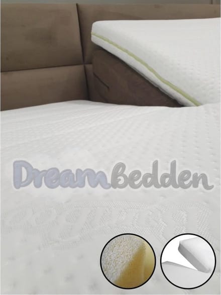 Splittopper Premium 140x210 ca. 10cm dik Hybride schuim Medium/Stevig Bamboo Hoes