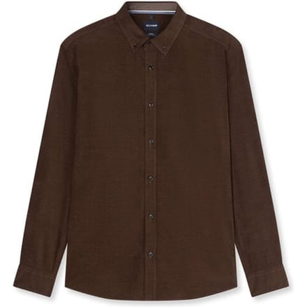 OLYMP Casual Overhemd, Regular Fit, Button-down, Bruin