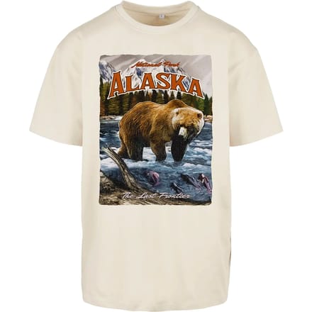 Mister Tee - Alaska Vintage Oversize Heren Tshirt - XS - Beige