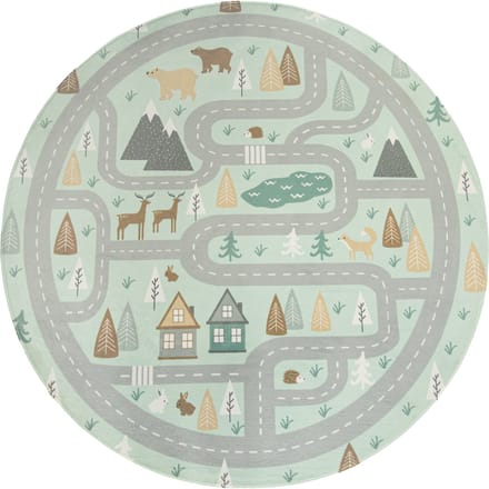 Kindertapijt wasbaar Chiko turquoise 150 cm rond