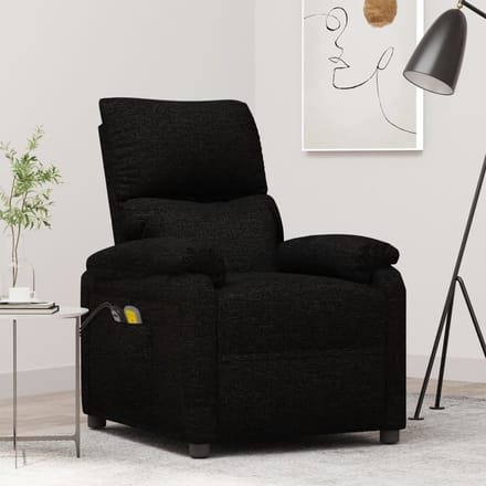 vidaXL - Massagestoel - elektrisch - stof - zwart