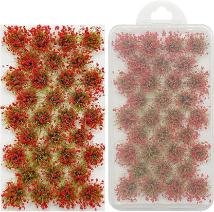 Kunstgras Plukken - Model Gras - Landschap Maken - Realistisch Effect - 32 Stuks - Rood