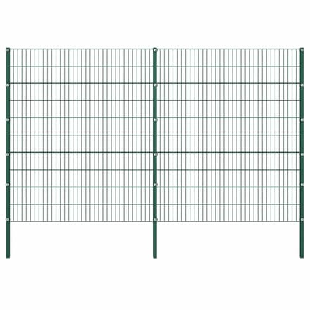 vidaXL - Schuttingpaneel - met - palen - ijzer - 349x200 - cm - groen
