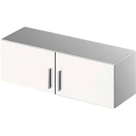 Schäfer Shop Genius Opzetkast TETRIS SOLID, stalen romp, 1 ordnerhoogte, B 1200 mm, wit/blank aluminium