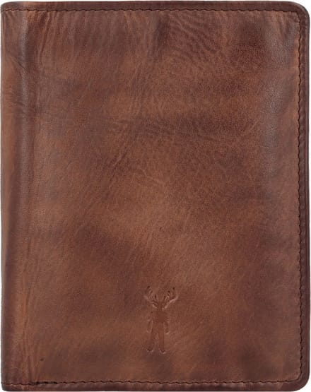 Jack Kinsky Nelson Portemonnee RFID Leer 10 cm - Jongens - Staand formaat - mokka