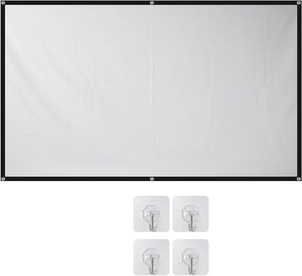 Projectorscherm - Draagbaar Scherm - Thuisbioscoop - Kreukvrij Polyester - 72 inch 16:9 - Wit