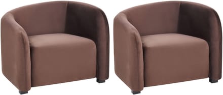 VELTADA - Fauteuil set van 2 - Bruin - Fluweel