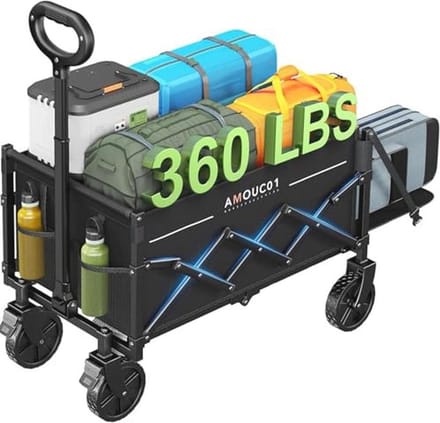 Opvouwbare Wagon Cart met 160 kg Capaciteit en Uitbreidbare Opslag