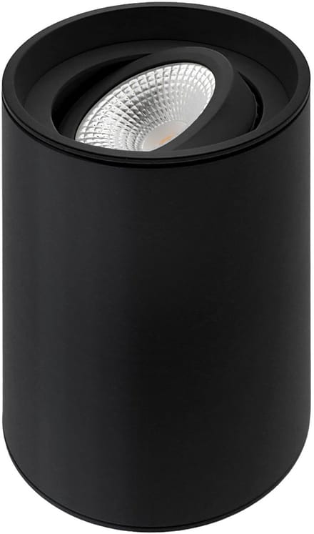 ETH Viggo Opbouwspot rond kantelbaar 51mm Zwart D80xH115mm + GU10 fitting