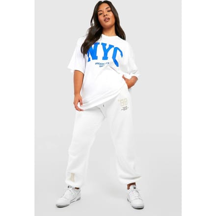 boohoo Dames Plus Nyc Oversized T-shirt | Wit | Maat: 44