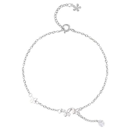 Allecto - 925 Zilveren Enkelband Dubbeldeks Voet Ketting - Casual