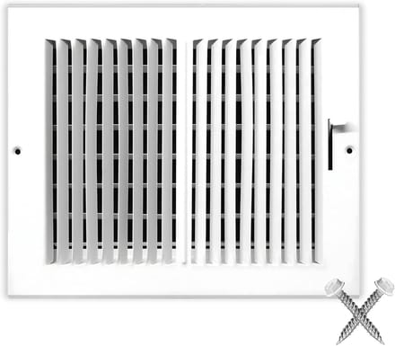 Ventilatierooster Staal - Rooster Ventilatie - Luchtstroom Regelen - Gestempeld Staal Constructie - 6" x 4" - Wit