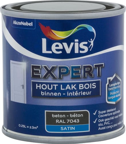 Levis - Expert Hout Lak Binnen Satin - Beton - 0,25 L