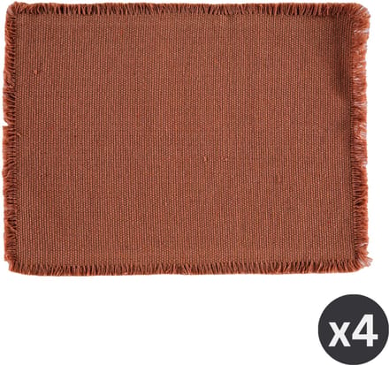 Tiseco - Placemat VERA - SET/4 - boho - stof - 33x45 cm, roodbruin