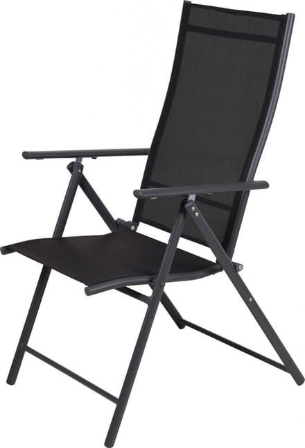 Pro Garden Vouwstoel/ Klapstoel/ Tuinstoel/ Campingstoel - 59 X 108 cm - Staal/polyester - Antraciet