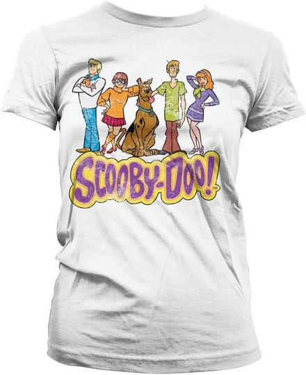 Team Scooby Doo Distressed Girly T-shirt Dames T-shirt White