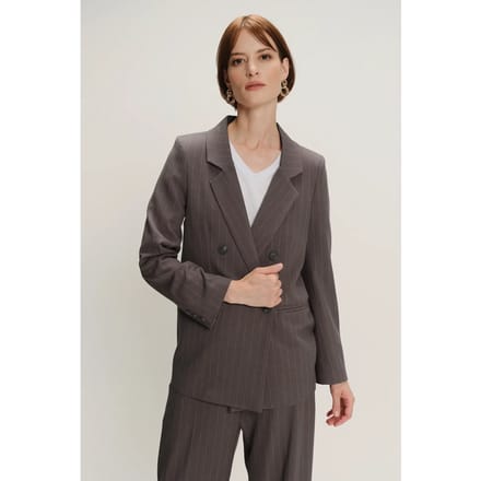 Elegante Gestreepte Double Breasted Blazer Dames Greenpoint