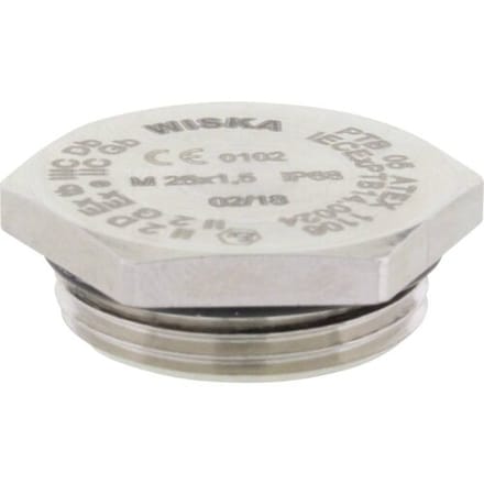 Wiska 10065332 EX-EMVS 16 Blindstop Slagvast, Explosiebestendig M16 M16 Metaal Natuur 10 stuk(s)