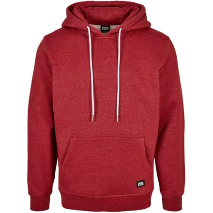 Urban Classics - Basic Melange Hoodie/trui - S - Rood
