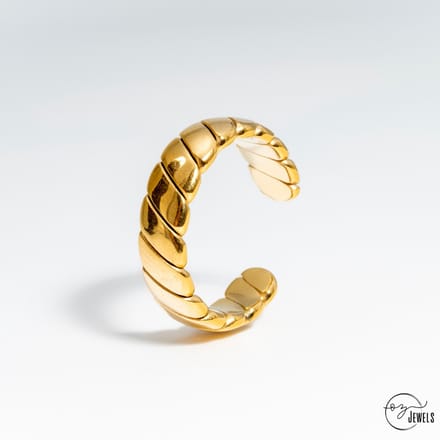 OZ Jewels – Touwmotief Ring – 18K Verguld – Elegant – Vrouwen – Verstelbare