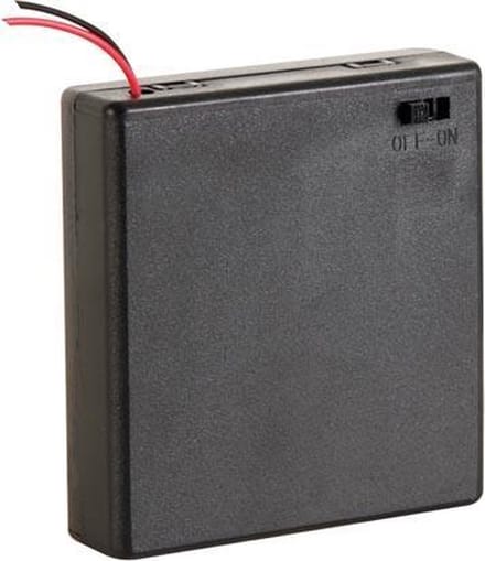 Velleman BH341BSAA Batterijhouder Aantal cellen: 4 AA (penlite) Kabel (l x b x h) 70 x 65 x 19 mm