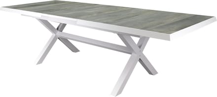 New Delhi uitschuifbare dining tuintafel 204-264x103xH76,5 cm met kruispoot wit