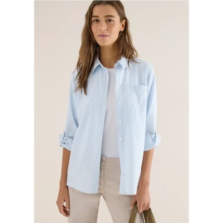 Gestreepte seersucker blouse