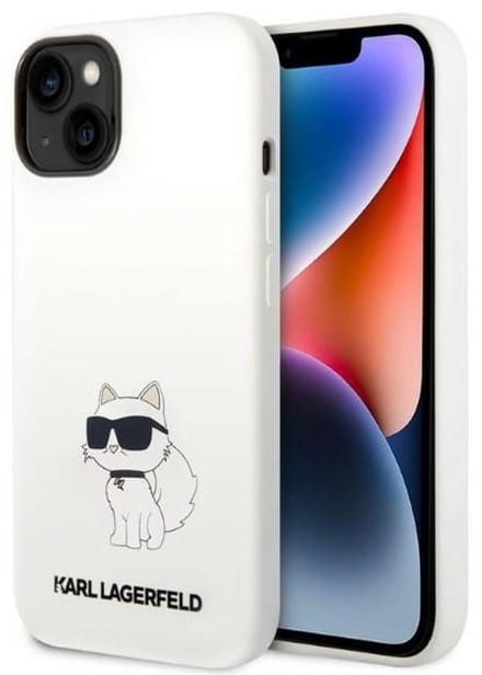 Karl Lagerfeld - Siliconen Hoesje - iPhone 14 Plus - Choupette - Wit