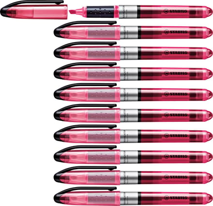 STABILO NAVIGATOR - Markeerstift - Markeert Tot De Laatste Druppel - Roze - Doos 10 stuks