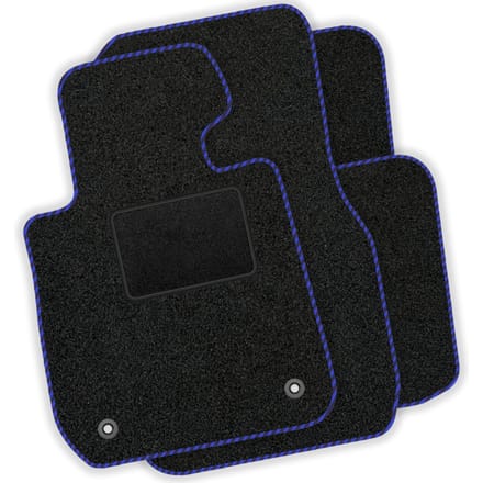 Jeu de Tapis de Voiture en Velours - Installation des Tapis de Voiture: Honda CRX II 1987-1992 Garniture Noire bleu
