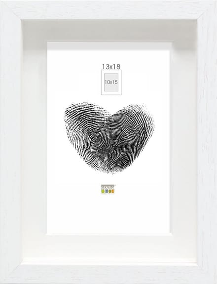 Deknudt Frames Fotolijst - wit met passe-partout - 10x15 cm / 13x18 cm
