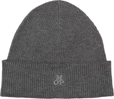 Marc O'Polo muts Knitted Hat 50-Years Heritage Rib Gray Pin donkergrijs
