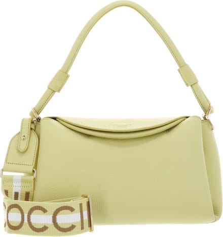 COCCINELLE Leren schoudertas Eclyps Handbag Grained Leather Lime Wash Lichtgeel