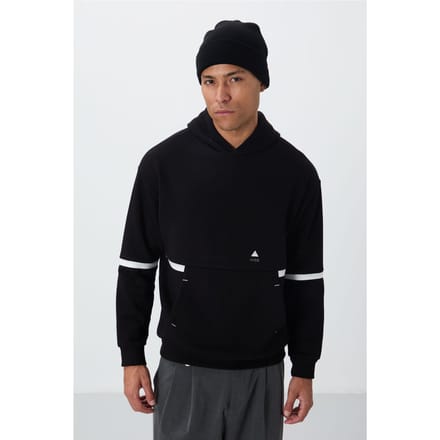 Heren kleurblokken capuchon sweatshirt