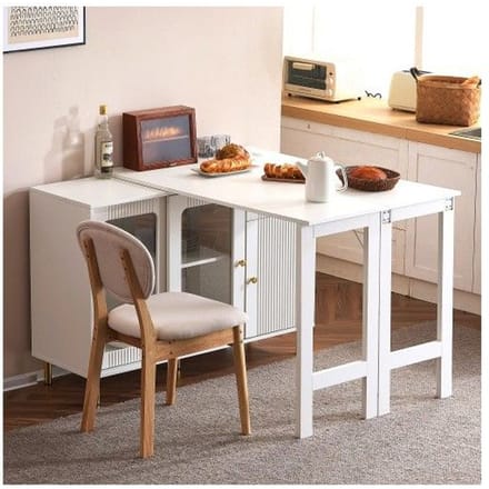 Moderne buffetkast - MUVOE - Wit - Uitschuifbaar - Hedendaags design - Flexibele opbergruimte
