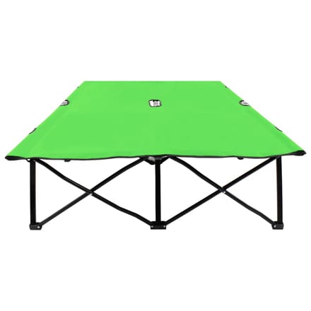 vidaXL - Ligbed - 2-persoons - inklapbaar - staal - groen