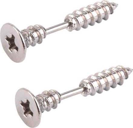 Fako Bijoux® - Oorbellen - Schroef - Schroeven - Zilverkleurig