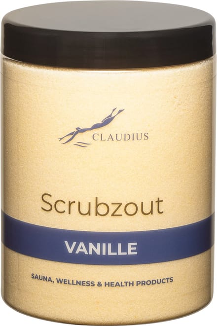 Scrubzout Vanille in handige pot - 1250 gram - met zwarte deksel - Hydraterende Lichaamsscrub
