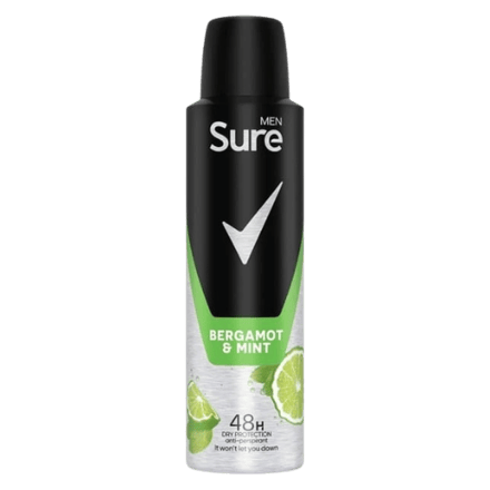 Sure Men Bergamot & Mint Anti-Transpirant Deodorantspray - 150 ml